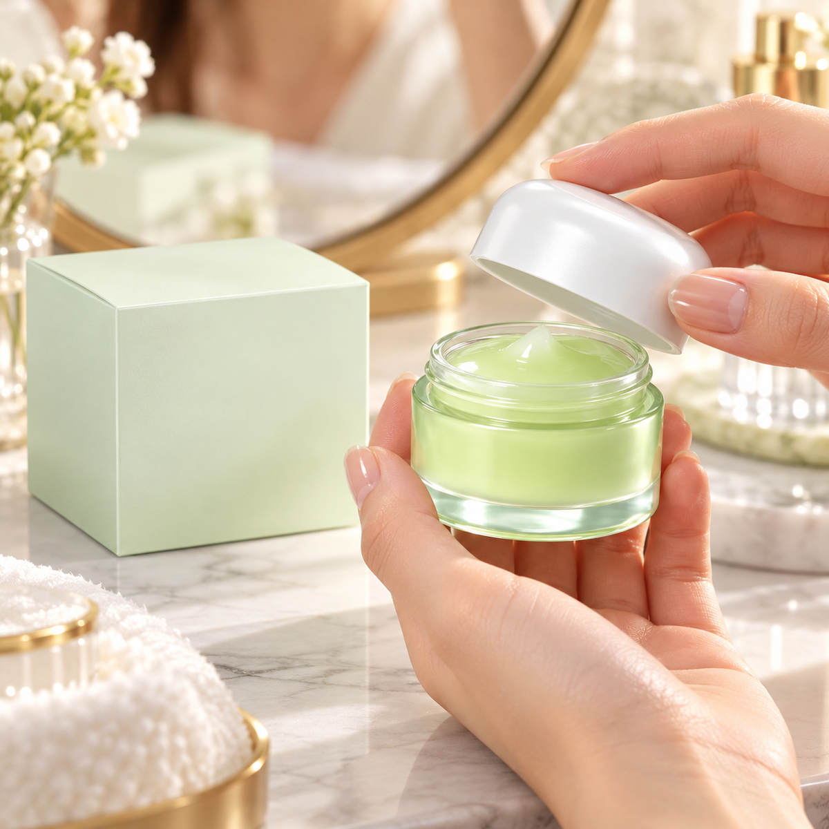 💧 Hydrating Gel Serum | Daily Care Gift for Her | Soft Green Elegance